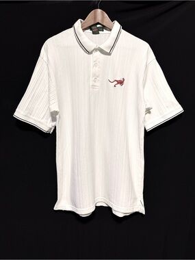 Ash City Pro Collection Dinosaur Embroidered Ribbed Polo Shirt L